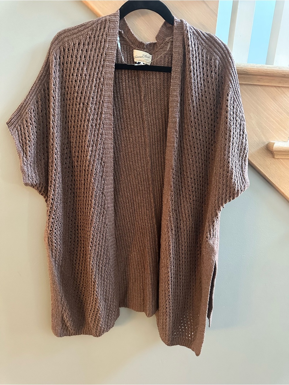 Universal Thread Open-Front Short Sleeve Knit Cardigan - Brown
